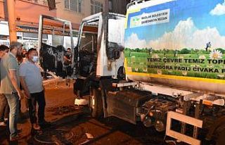 Diyarbakır’da Bağlar Belediyesinin temizlik aracına...