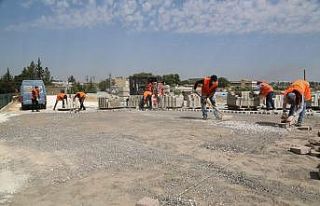 Haliliye’de parke döşeme çalışmaları sürüyor