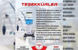 Karabük’e 5 adet solunum cihazı hediye edildi