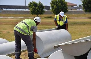Karaduvar atıksu arıtma tesisi ünitelerinin üstü...
