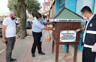 Kavak ekmeğini kardeşiyle paylaşıyor