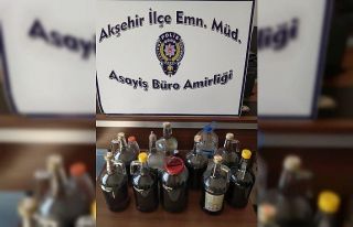 Konya’da 40 litre kaçak içki ele geçirildi