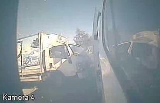 Korku dolu anlar araç kamerasıyla görüntülendi