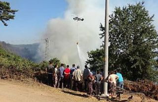 Köylüler yangın söndürme çalışmalarını üzüntüyle...