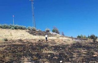 Mezarlıkta çıkan yangın büyümeden kontrol altına...