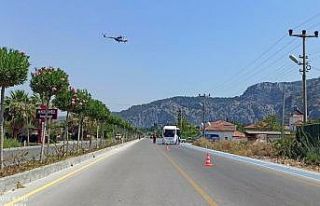 Muğla Jandarmasından helikopterle bayram trafiği...