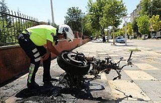 Ödünç aldığı motosikleti sinirlenince yaktı