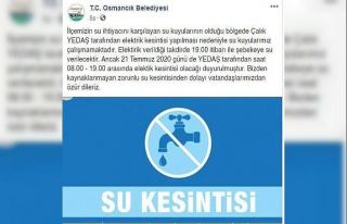 Osmancık’ta su kesintisi