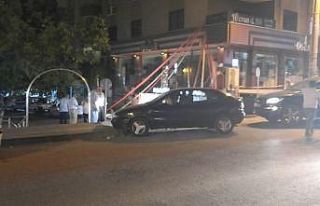 Otomobil kaldırıma çarparak durabildi,sürücü...