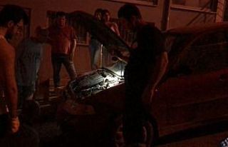 Otomobilin motoruna sıkışan kediyi itfaiye kurtardı