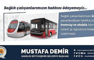 Sağlıkçılara ücretsiz ulaşımda 1 ay uzatma