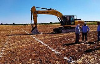Şanlıurfa’da DSİ’nin tahliye kanalları çalışmaları...