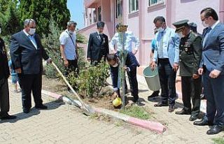 Şehitler için fidan diktiler