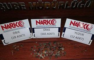 Sivas’ta polis ekipleri 165 sikke ve 12 yüzük...
