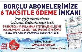 Su faturalarını ödemede güçlük çeken abonelere...