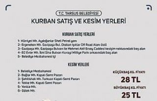 Tarsus’ta kurbanlık fiyatları belirlendi