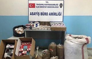 Tavşanlı’da makaron ve tütün ele geçirildi