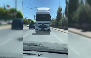 Trafikte sürücüleri şaşırtan görüntü