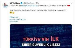 Vali Yerlikaya’dan Siber Güvenlik Lisesi paylaşımı