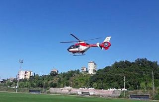 Yanan bebek ambulans helikopterle Samsun’a sevk...