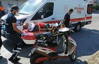 Yola dökülen akaryakıt motosikletli vatandaşın...