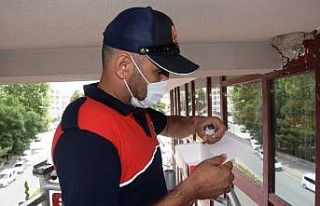 Yuvasından düşen kırlangıç yuvasına konuldu