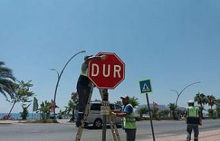 Alanya’da trafik çalışmaları devam ediyor