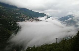 Artvin’de etkili olan sis görsel şölen oluşturdu