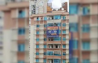 Ataşehir’de inşaat işçilerinin tehlikeli çalışması...