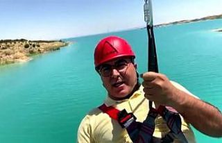 Atatürk Barajı’nda zipline heyecanı