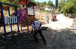 Belediye başkan yardımcısı küreği eline alıp...