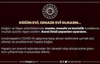 Bingöl Valiliğinden Covid-19 uyarısı