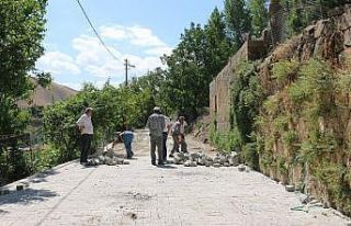 Bitlis Belediyesinin parke döşeme çalışmaları