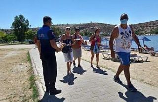 Bodrum’da zabıta önce uyarıp ardından maske...