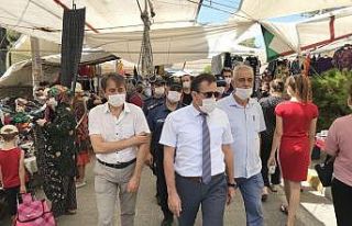 Burhaniye Kaymakamı Memiş pazar denetimine katıldı