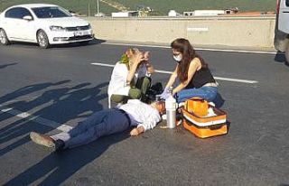 D100 karayolunda otobüsün çarptığı şahıs ağır...