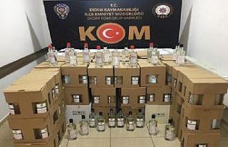 Didim’de 1204 şişe etil alkol ele geçirildi