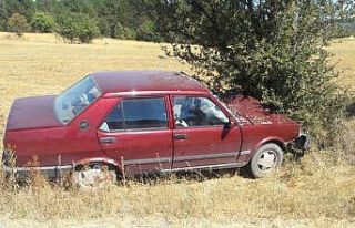 Direksiyon hakimiyetini kaybeden sürücü ağaca...