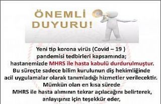 Diş Hastanesi’nde MHRS Randevu Sistemi Durduruldu