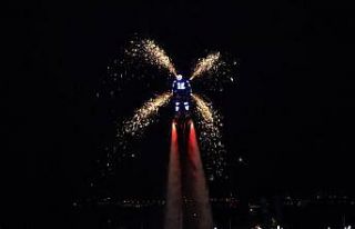 Flyboard gösterisi yürekleri ağza getirdi