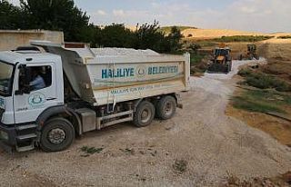 Haliliye’de yol yapım çalışması