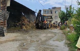 Hatay’da çıkan yangında 30 ton saman balyası...