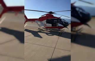 Kalp krizi geçiren hastanın imdadına helikopter...