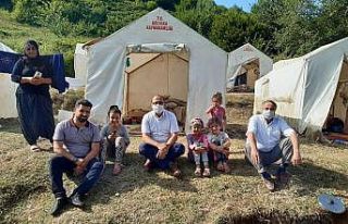 Kaymakam Kurt fındık işçilerinin barınma yerlerini...