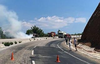 Kiralık araç alev alev yandı