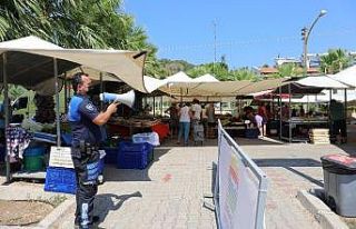 Marmaris Zabıtası’ndan megafonla korona virüs...