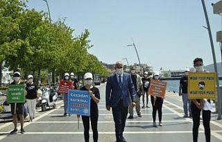 Marmaris’te gönüllü öğrencilerden korona virüs...