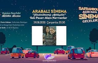 Safranbolu’da "arabalı sinema" gösterimi...