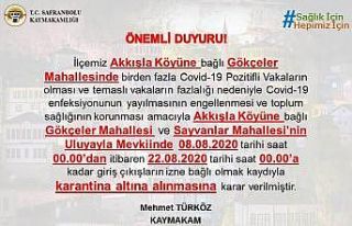 Safranbolu’da köyün 2 mahallesinde karantina uygulaması...