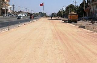 Şanlıurfa’ Akçakale yolunda stabilize yol çalışması...